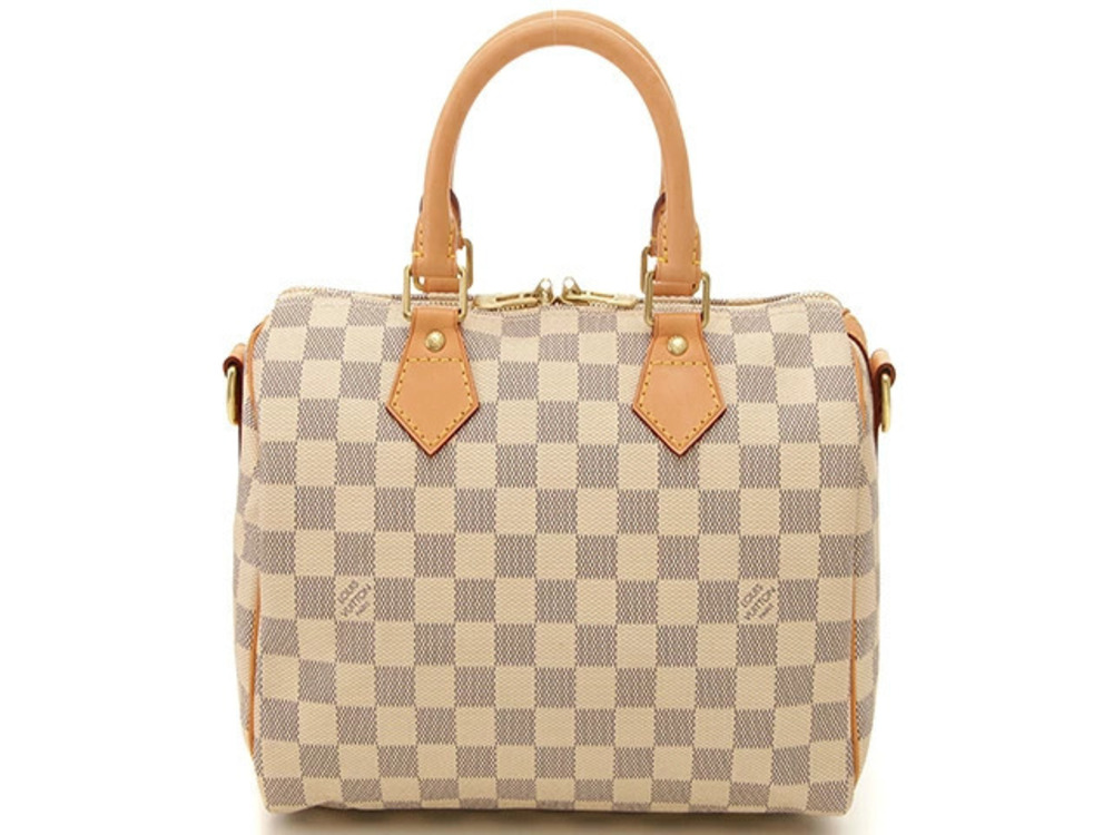 LOUIS VUITTON Speedy Bandouliere Damier Azur White